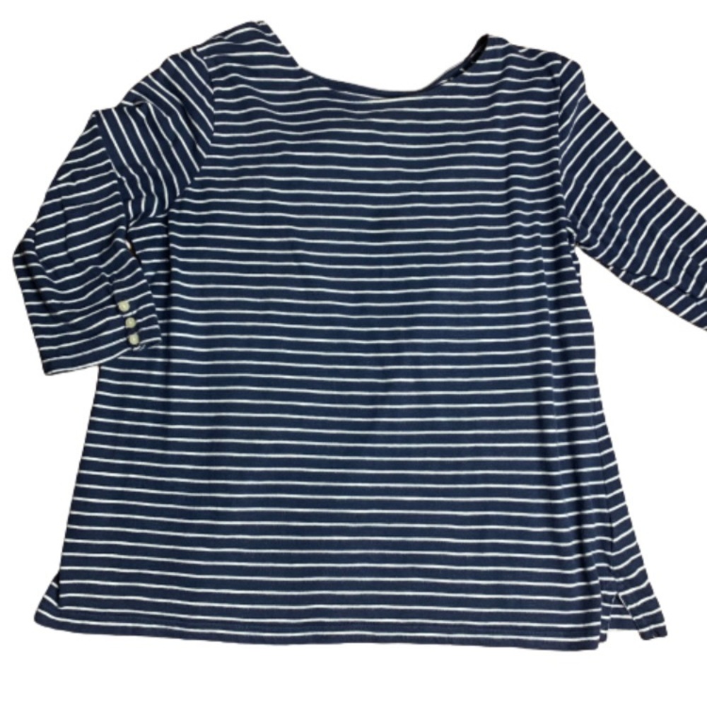 Vintage 90s Y2K Striped Long sleeve T Shirt DOCKERS Blue White XL😍